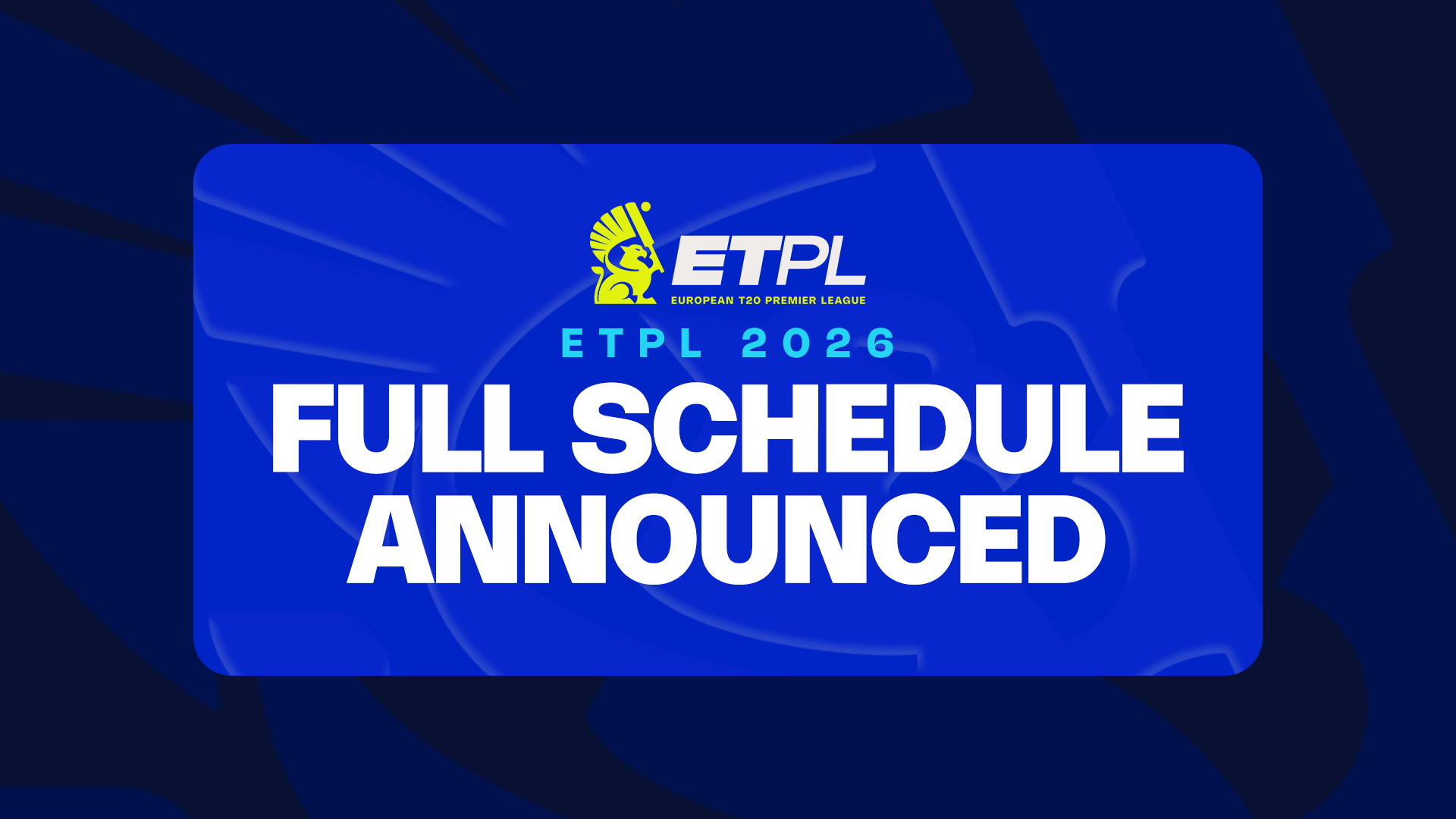 ETPL 2026: Full Schedule Announced, Season Set to Open August 26