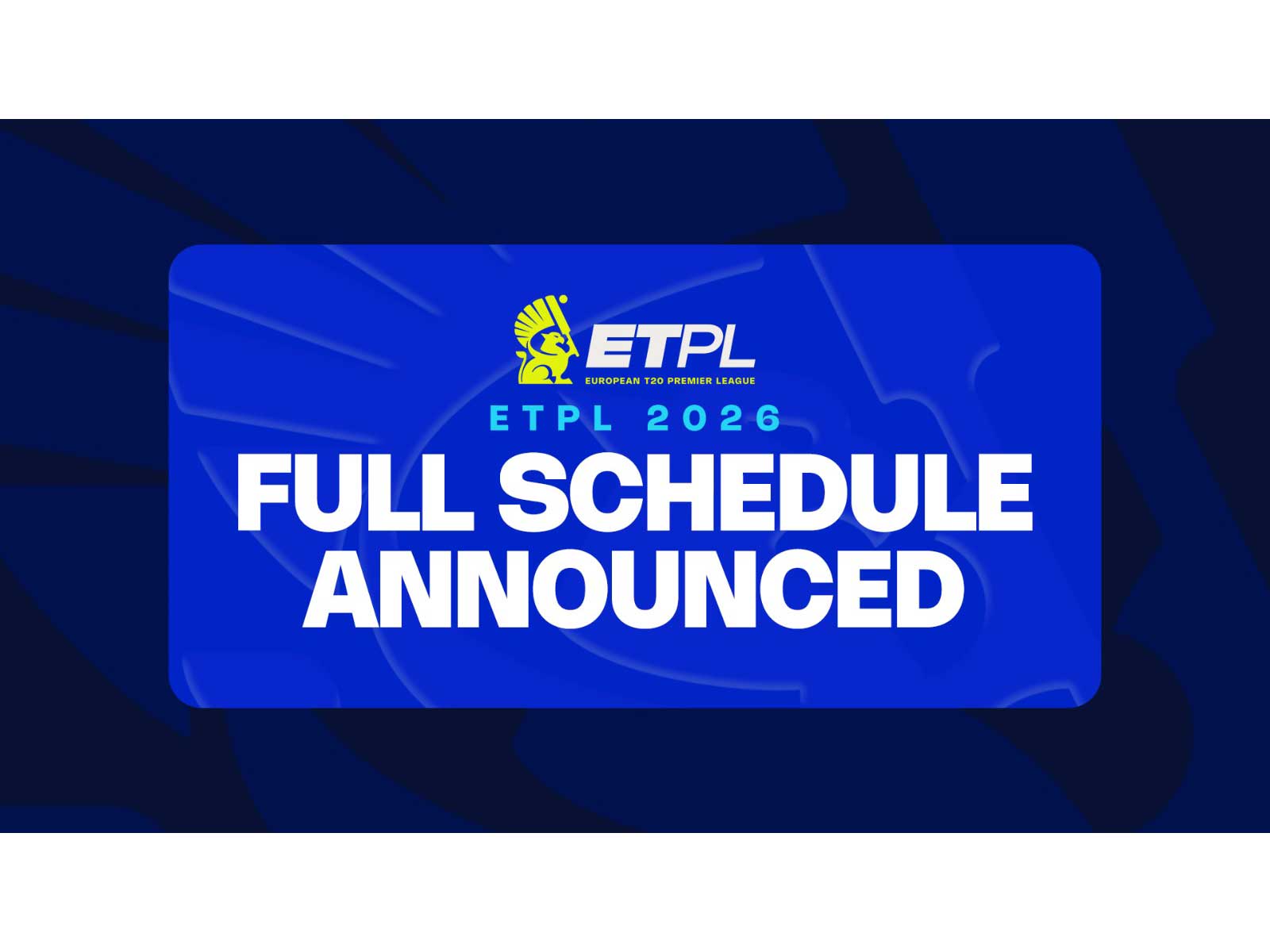 European T20 Premier League Unveils Schedule for Inaugural Season - News Directory 3