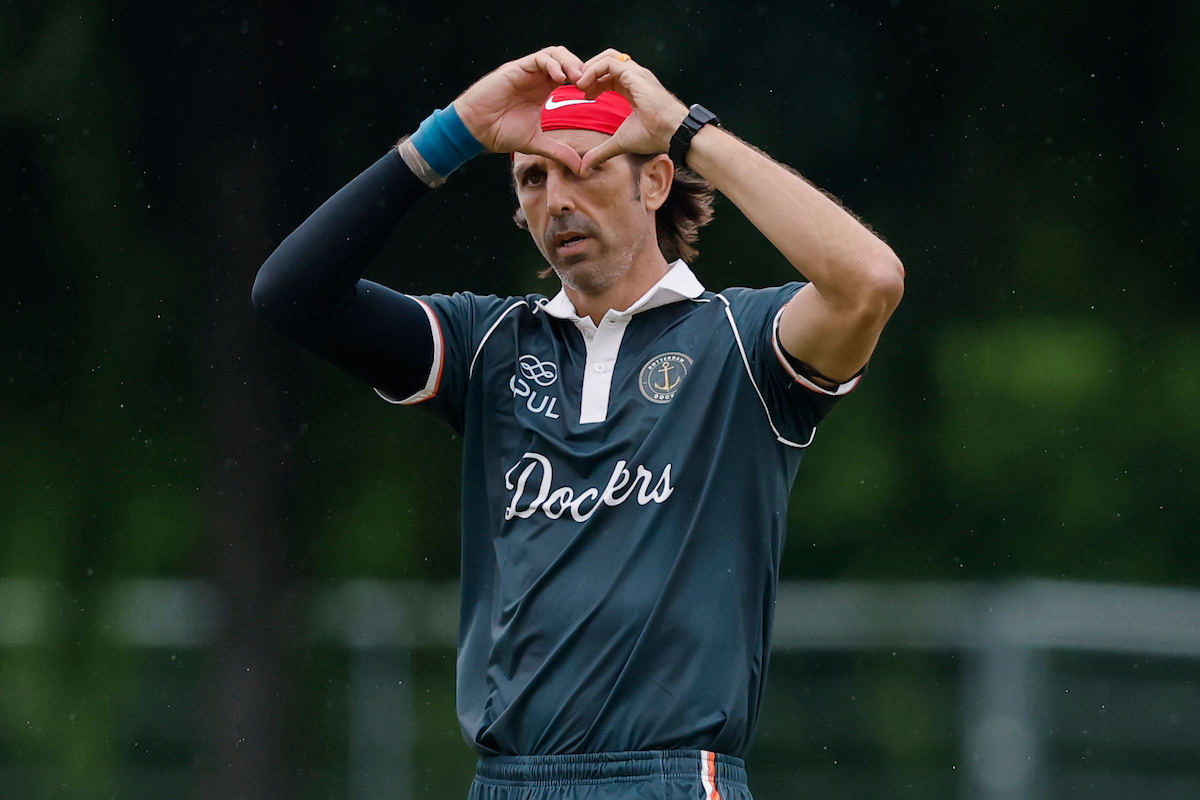 David Wiese celebrates the wicket of Mark Chapman.