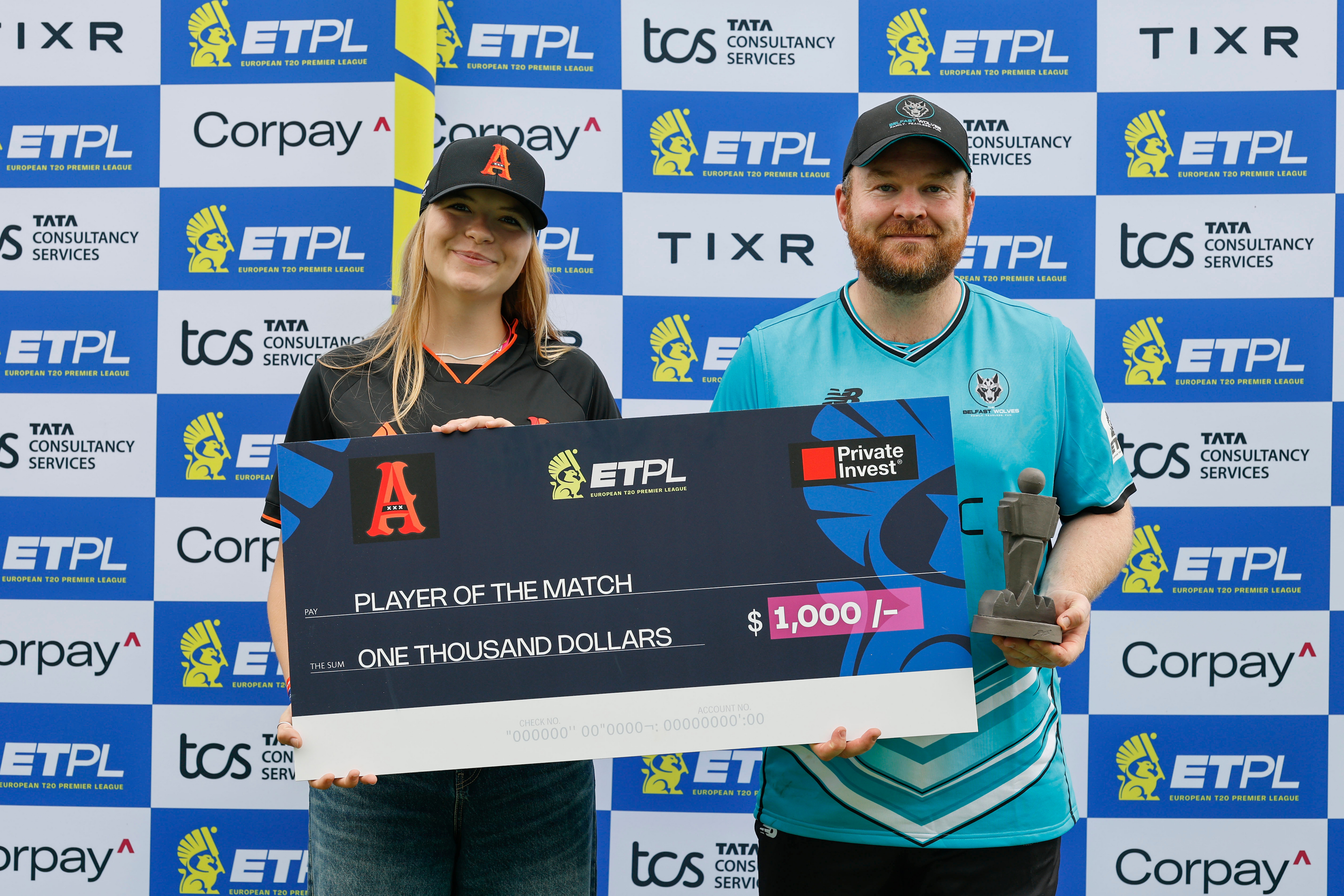 Paul Stirling wins the Man of the Match award for Match 7